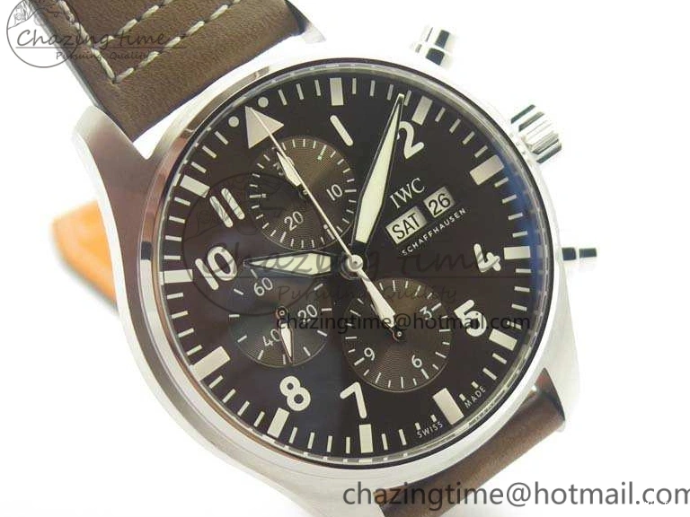 MIROTIME 0523 SunProtective Pilot Chrono IW377713 ZF 1:1 Best Edition Brown Dial On Brown Leather Strap A 7214